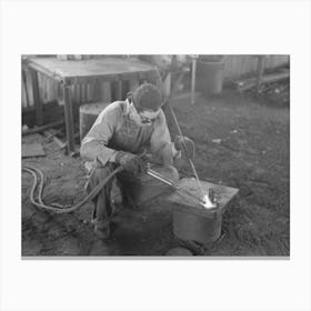 Untitled Photo, Possibly Related To Acetylene Welding, A Necessary Part Of Oil Field Activities, Seminole, Oklahoma Canvas Print