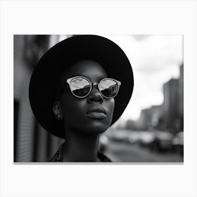 Black Woman With Sunglasses Canvas Print