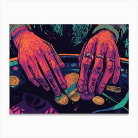 Poker Hands Canvas Print