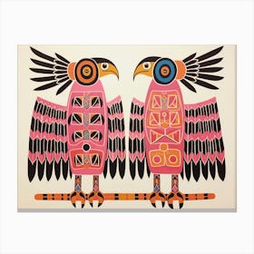Eagle 4 Folk Style Animal Illustration Canvas Print