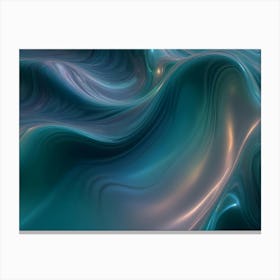 Abstract Image Of Swirling, Flowing Lines In Shades Of Blue And Green, Creating A Sense Of Movement And Energy Canvas Print