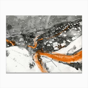 City In Winter Canvas Print