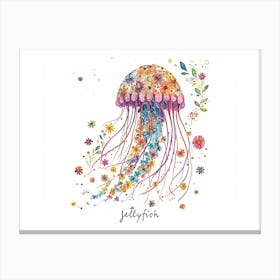 Little Floral Jellyfish 2 Poster Canvas Print