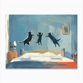 Cats Jumping In The Air Canvas Print