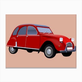 Red Citroen Car Canvas Print