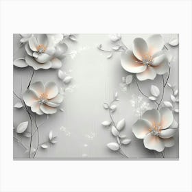 White Flowers On A White Background Canvas Print