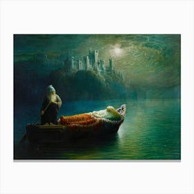 The Death of Elaine ~ 1877 by Homer Watson | King Arthur's Legend | Canadian Oil Painting from The Mists of Avalon Canvas Print