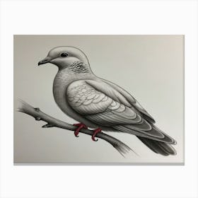 Dove On A Branch 1 Canvas Print