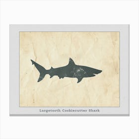 Largetooth Cookiecutter Shark Silhouette 5 Poster Canvas Print