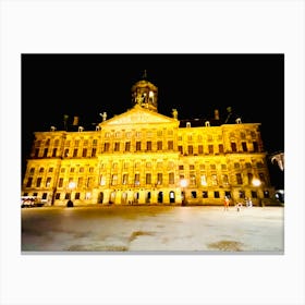 Rotterdam Royal Palace At Night Canvas Print