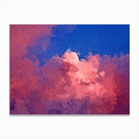 Pink Clouds Oil Painting Landscape Canvas Print