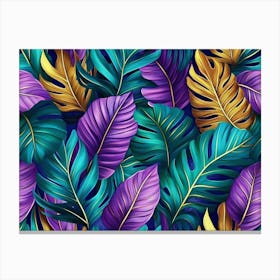 Seamless Tropical Leaves Pattern Canvas Print