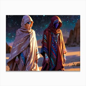 Two Women In The Desert Canvas Print