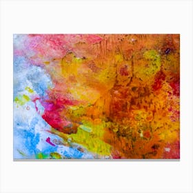 Abstract Painting, Acrylic On Canvas, Red Color 2 Canvas Print