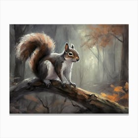 Squirrel In The Woods 3 Canvas Print