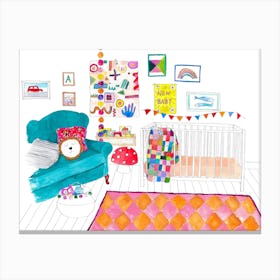 New Baby Nursery Colourful Canvas Print