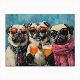 Elegant Pugs 2 Canvas Print