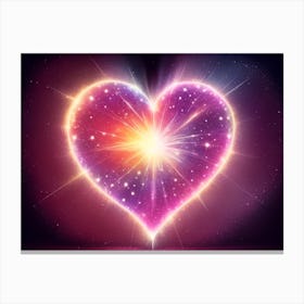 A Colorful Glowing Heart On A Dark Background Horizontal Composition 31 Canvas Print