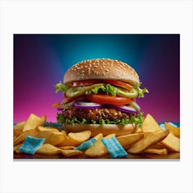 Burger And Fries 2 Canvas Print