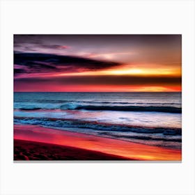 Sunset At The Beach 327 Canvas Print