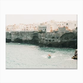 Buildings On Ocean Canvas Print