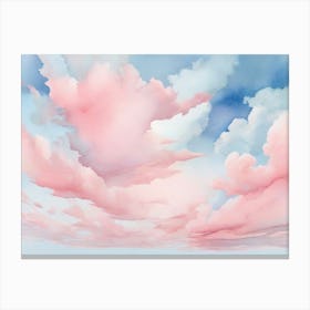 Pink And Blue Clouds Canvas Print