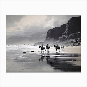 A Horse Oil Painting In Cannon Beach Oregon, Usa, Landscape 2 Canvas Print
