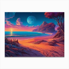 Sunset On The Beach Canvas Print