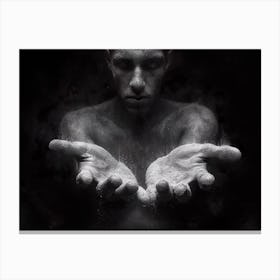 Man With His Hands Out 2 Canvas Print