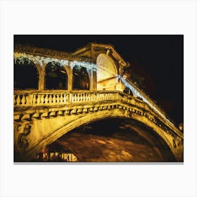 The Rialto Bridge At Night Canvas Print