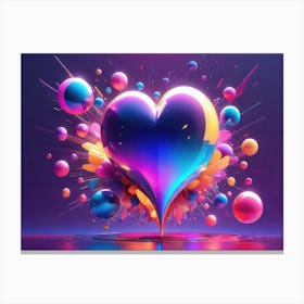 Colorful Heart Creative Art Print 8 Canvas Print