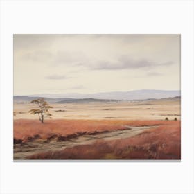 Warm Toned Autumn Scenery Painting Canvas Print