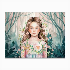 Girl In The Forest Canvas Print