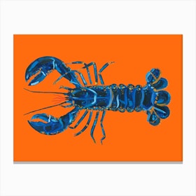 Lobster On Orange Canvas Print