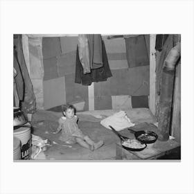 Interior Of Tent Of White Migrant Family Near Edinburg, Texas, Bed Is On The Floor, Tent Was Made Of Patched Cotto Canvas Print