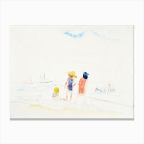 Two Women And Child On Beach (1916), Charles Demuth Canvas Print