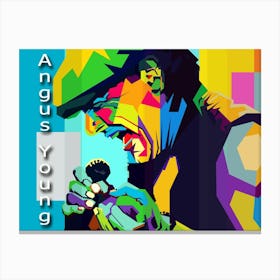 Angus Young Rock Singer Pop Art WPAP Canvas Print
