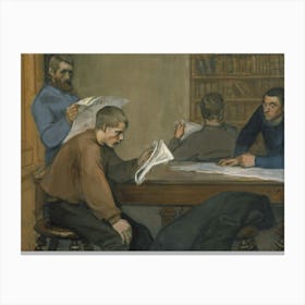 Reading Room, 1899 By Magnus Enckell Canvas Print