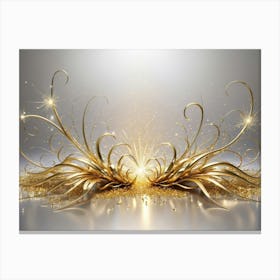 Christmass style sparkling silver gold background 5 Canvas Print