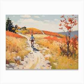 Cyclist Riding On A Dirt Road - expressionism 1 Canvas Print
