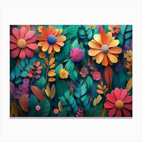 3d Flower Wallpaper 1 Canvas Print