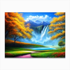 Waterfall Painting 2 Canvas Print