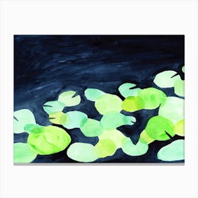 Acid Green Waterlilies Canvas Print