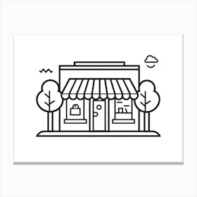 Shop Store Building Vector Illustration Canvas Print