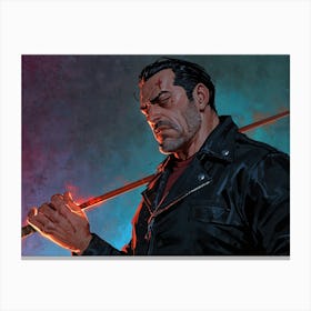 Man Holding A Sword 1 Canvas Print