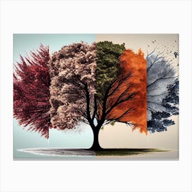Four Seasons Tree Canvas Print