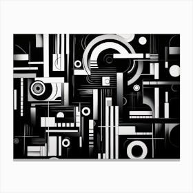 Harmony Abstract Black And White 6 Canvas Print