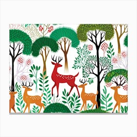 Default Traditional Gond Art From India Of Deer And Trees Agai 0 (2) Canvas Print