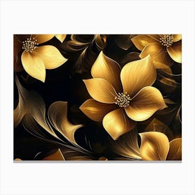 Golden Flowers 6 Canvas Print