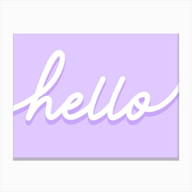 Hello Welcome Purple Canvas Print